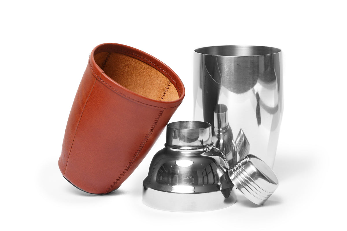 Bosca Cocktails Shaker - Hollywood Leather Cocktail Shaker Brown