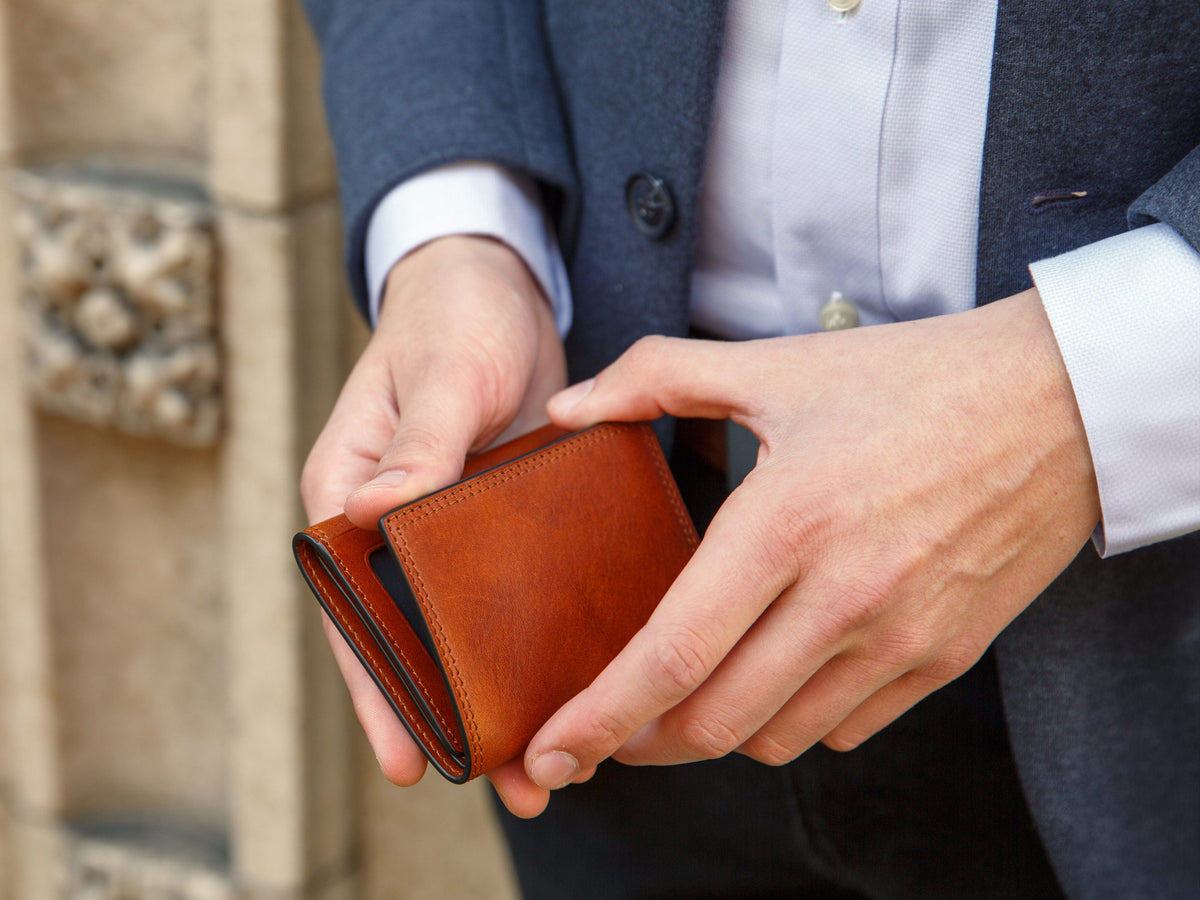 Bosca Double I.D. Trifold Dolce  Dark Brown