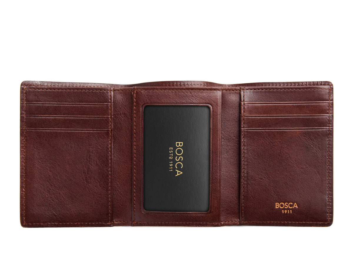 Bosca Double I.D. Trifold Dolce  Dark Brown