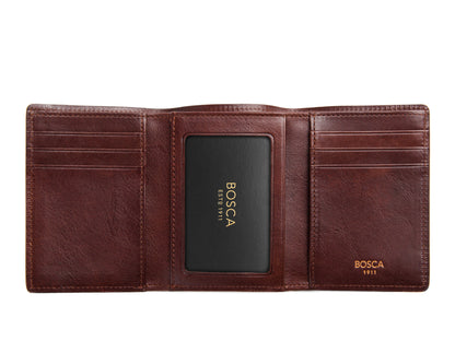 Bosca Double I.D. Trifold Dolce  Dark Brown