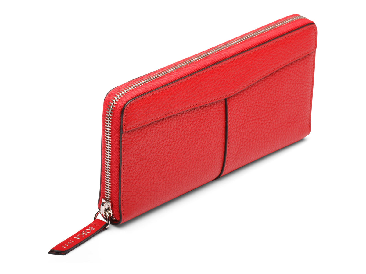 Bosca Italia 8" Accordion Zip Wallet Blue