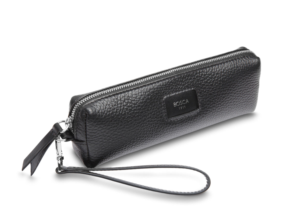 Bosca Monfrini Medium Wristlette Pen Pouch Black