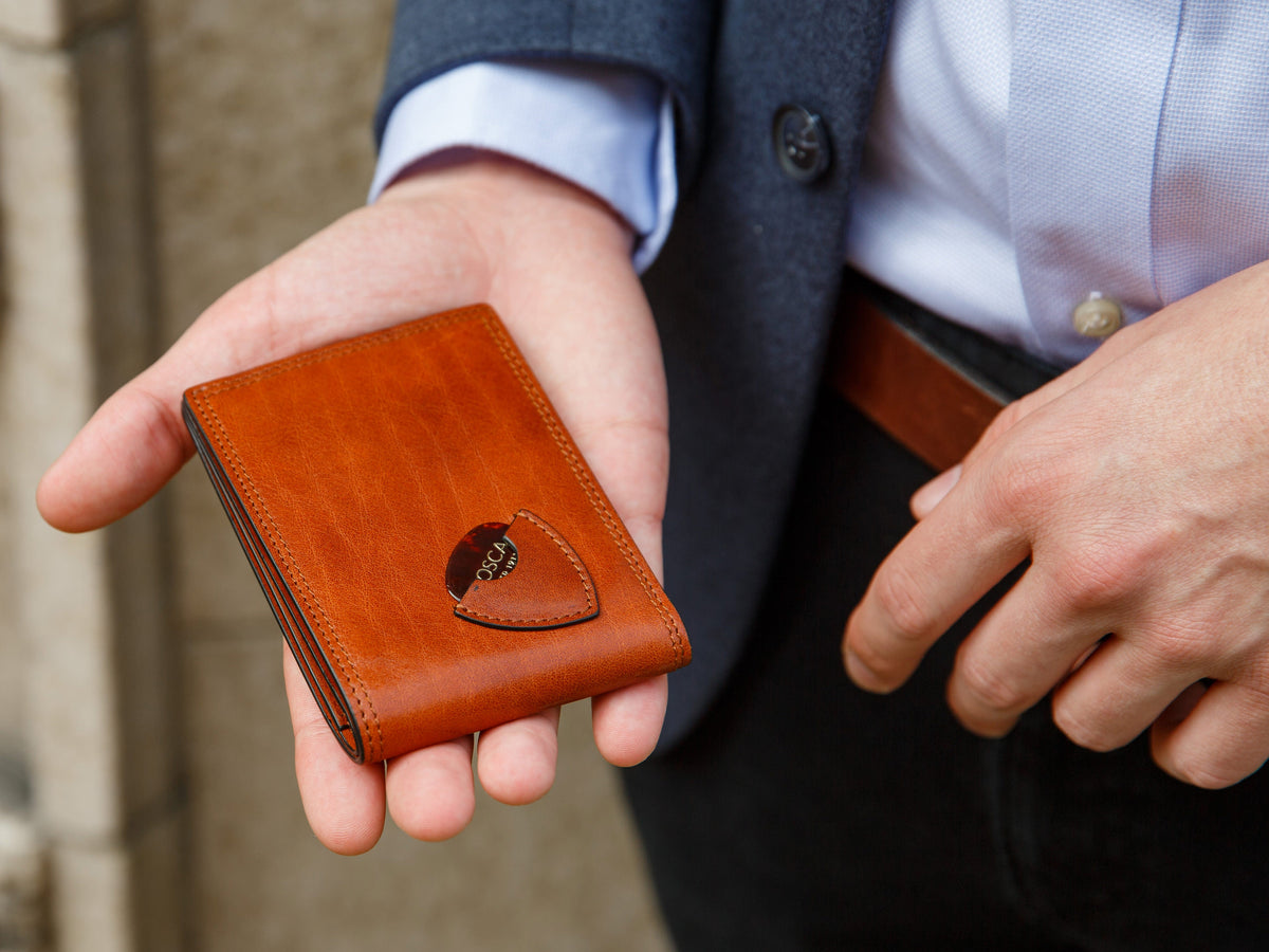 Bosca Italia Small Guitar Pick Wallet Amber