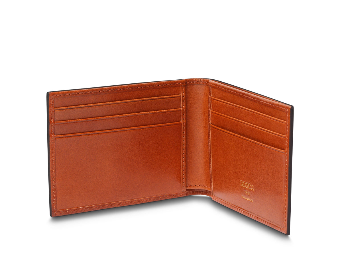 Bosca Old Leather Italia Small Bifold Wallet Amber