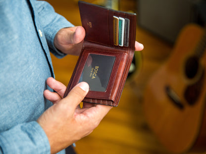 Bosca Dolce Credit Wallet w/I.D. Passcase Dark Brown