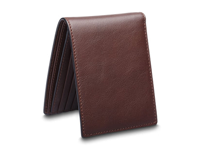 Bosca Navayo Slim 10 Pocket Flip I.D. Bifold Dark Brown