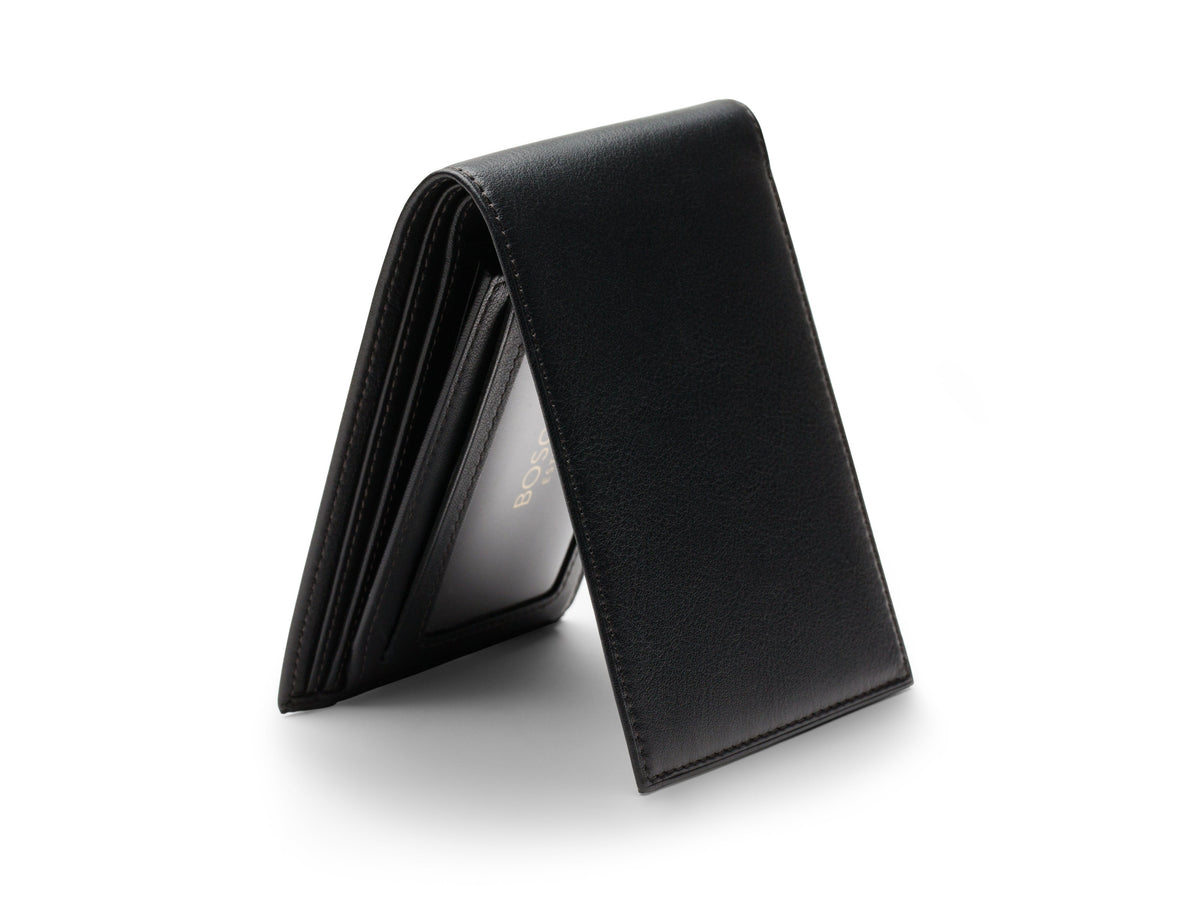 Bosca Nappa Vitello Bifold With Card / I.D. Flap Black