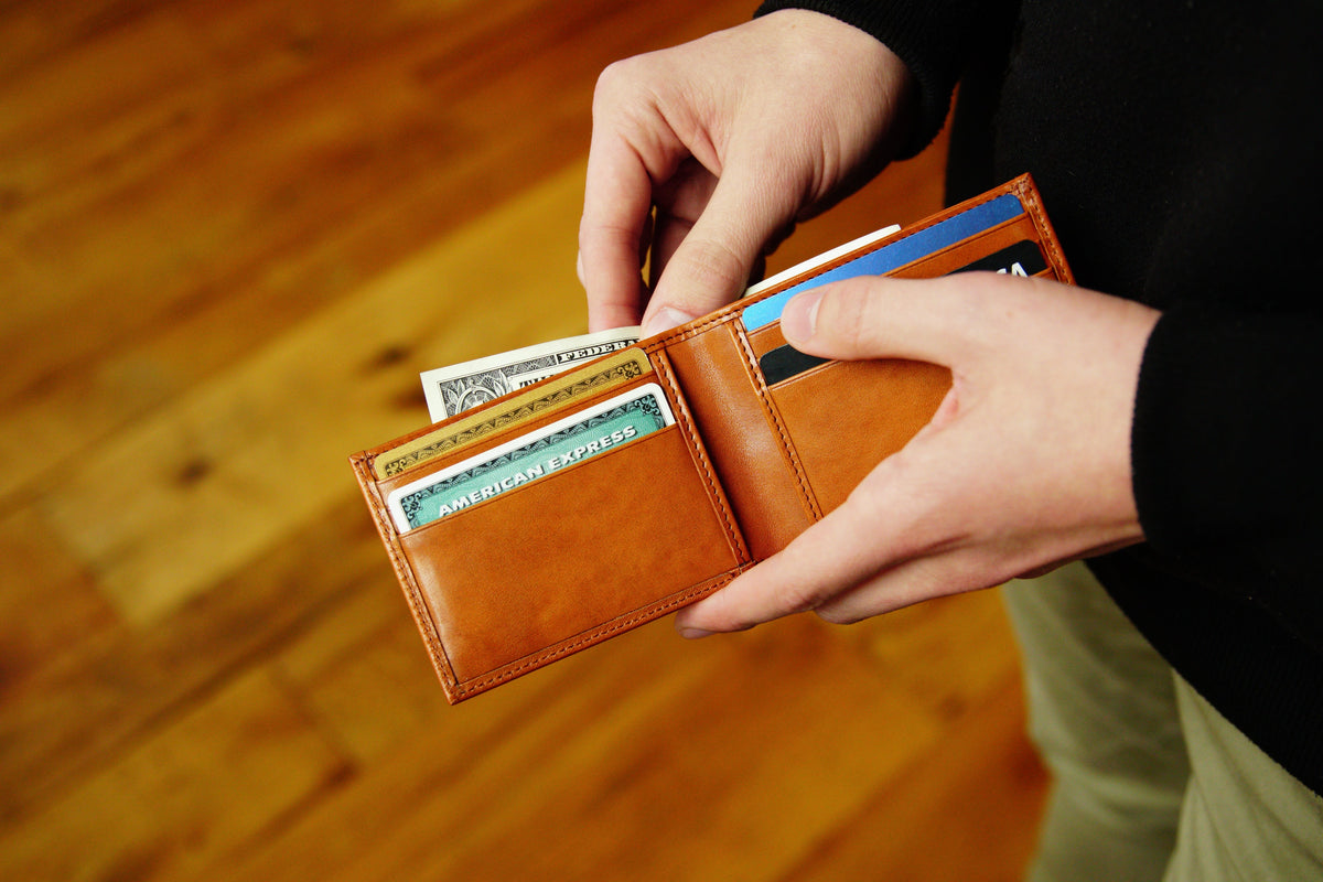 Bosca Old Leather Small Bifold Wallet Saddle