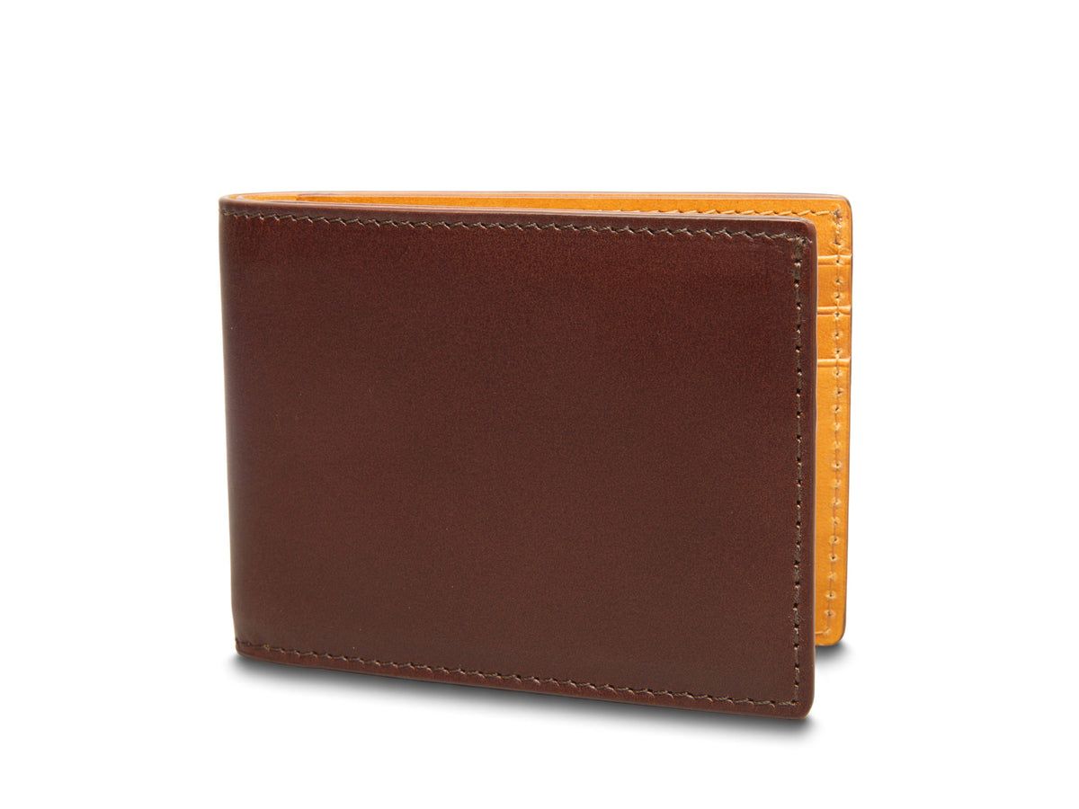 Bosca Italo Contrast Small Bifold Wallet-RFID Dark Brown/Tan