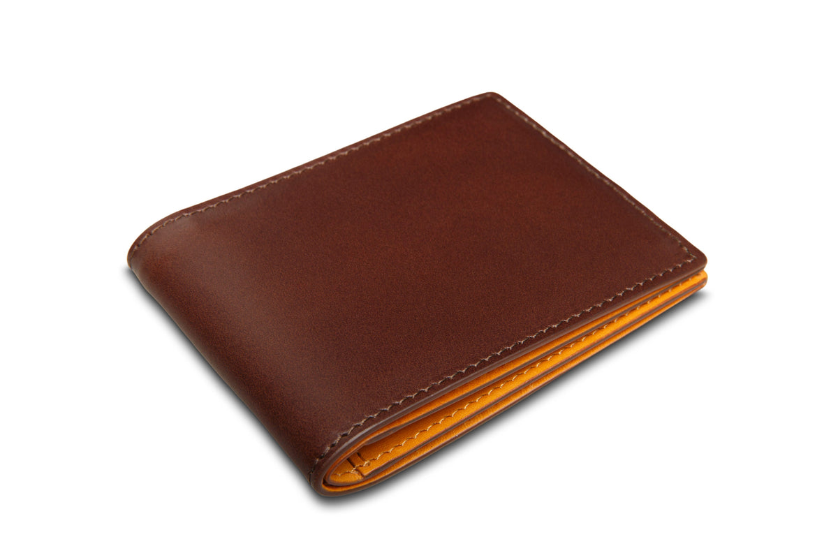 Bosca Italo Contrast Small Bifold Wallet-RFID Dark Brown/Tan