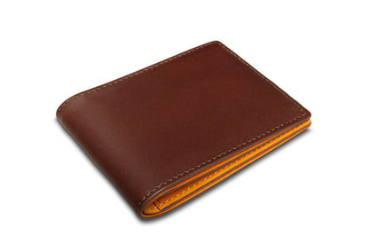 Bosca Italo Contrast Small Bifold Wallet-RFID Dark Brown/Tan