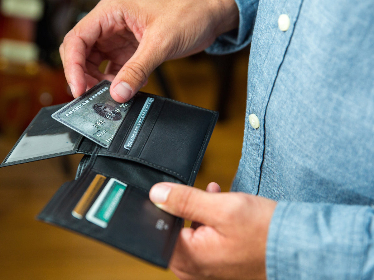 Bosca Nappa Vitello Credit Wallet w/I.D. Passcase Black