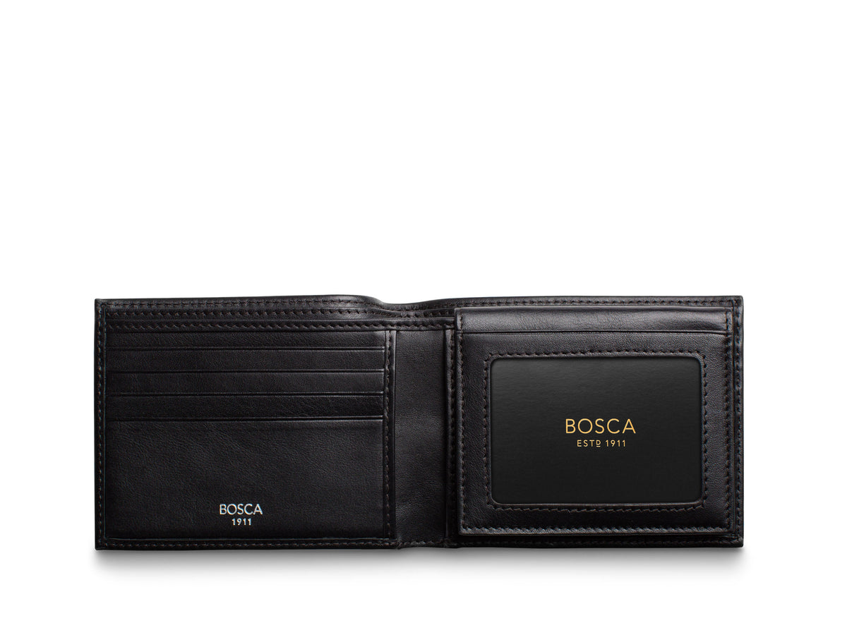 Bosca Nappa Vitello Credit Wallet w/I.D. Passcase Black