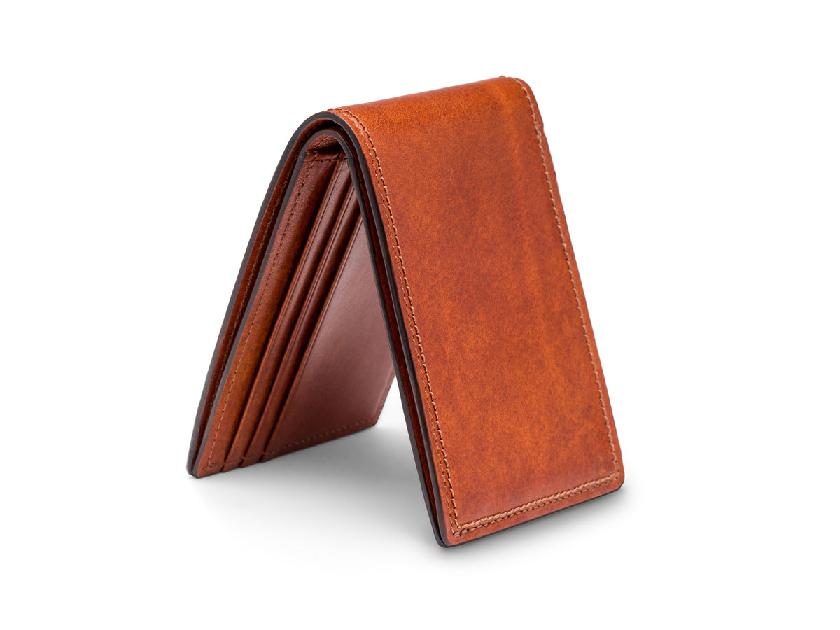 Bosca Dolce Small Bifold Wallet with Guitar Pick Pocket Amber