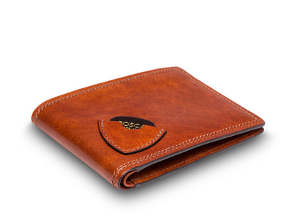 Bosca Dolce Small Bifold Wallet with Guitar Pick Pocket Amber
