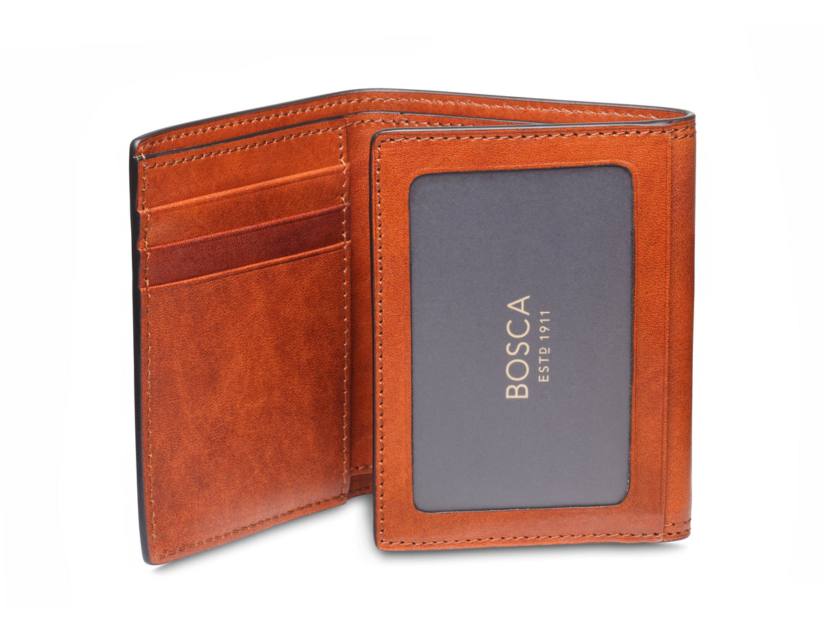 Bosca Dolce Italia Double I.D. Trifold Wallet Amber