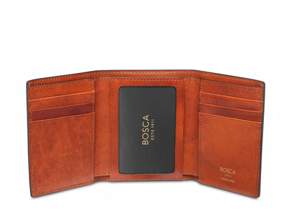 Bosca Dolce Italia Double I.D. Trifold Wallet Amber