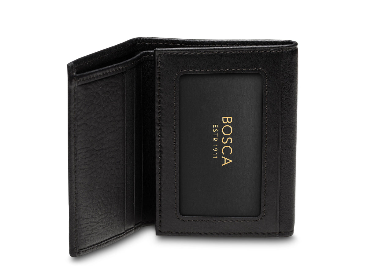 Bosca Nappa Vitello Single I.D. Trifold Black