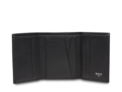 Bosca Nappa Vitello Single I.D. Trifold Black