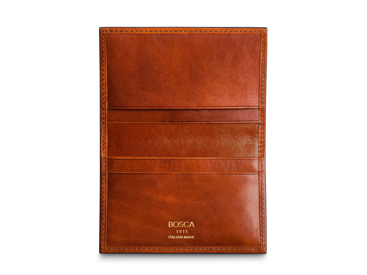 Bosca Old Leather Italia Calling Card Case Amber