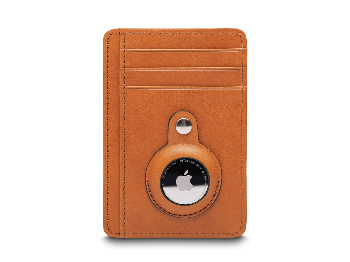 Bosca Old Leather AirTag 7 Pocket I.D. Card Case Saddle
