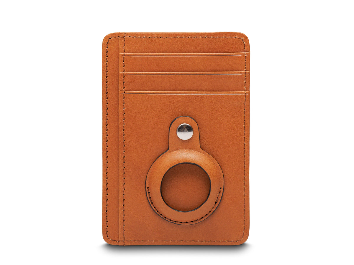Bosca Old Leather AirTag 7 Pocket I.D. Card Case Saddle