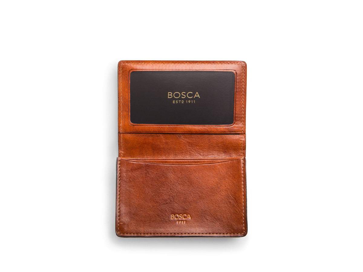 Bosca Dolce Full Gusset, 2 pkt Card Case W/ I.D. Dark Brown