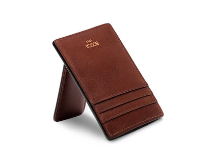 Bosca Deluxe Front Pocket Wallet  Dark Brown