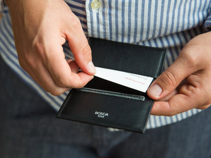 Bosca Nappa Vitello Calling Card Case Black