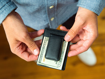 Bosca Nappa Vitello Front Pocket Wallet Black