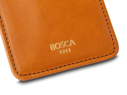 Bosca Old Leather Pull Tab Card Case Saddle