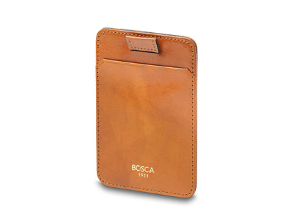 Bosca Old Leather Pull Tab Card Case Saddle