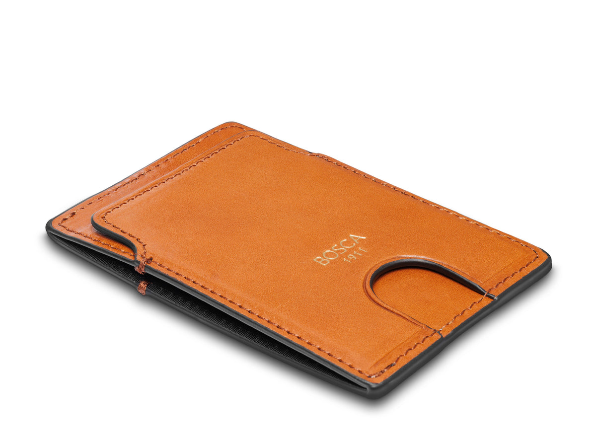 Bosca Slim Card Case  Saddle