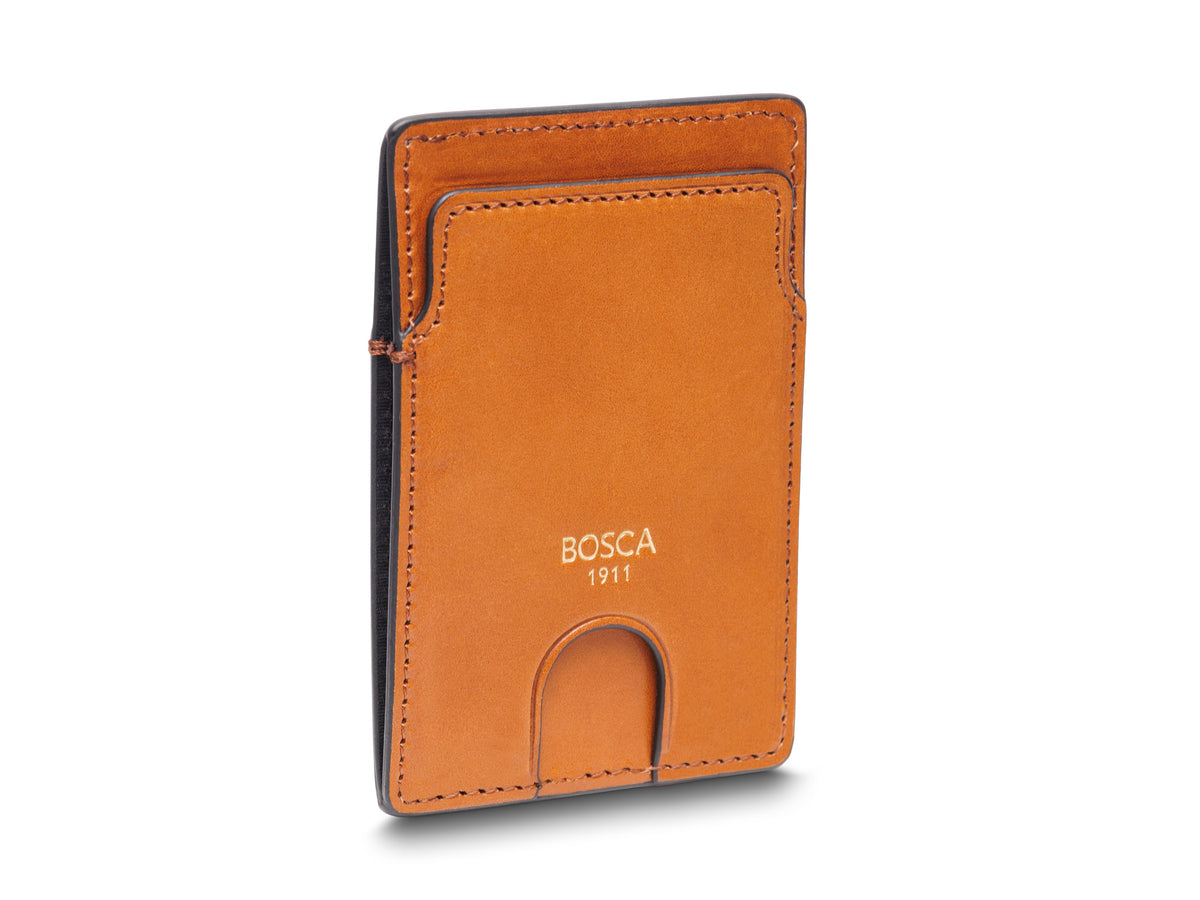 Bosca Slim Card Case  Saddle