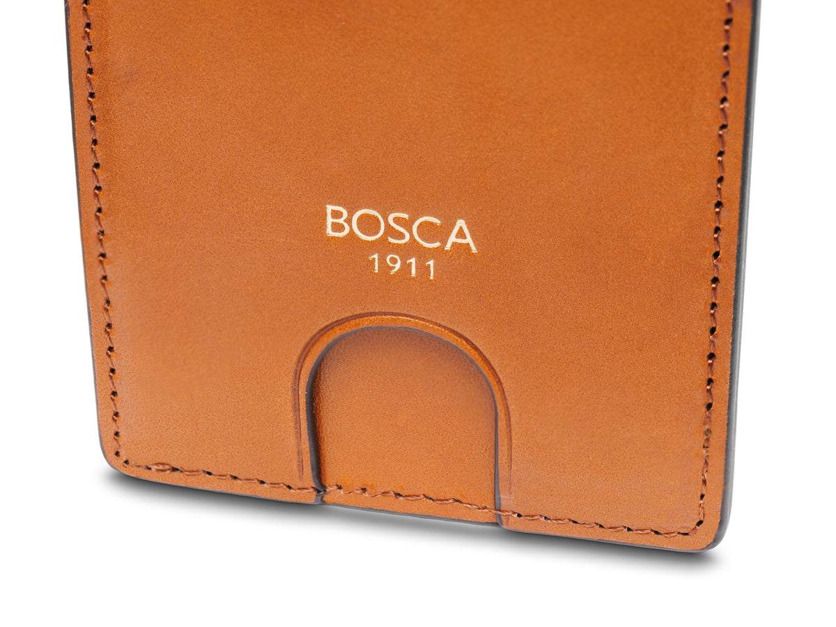 Bosca Slim Card Case  Saddle