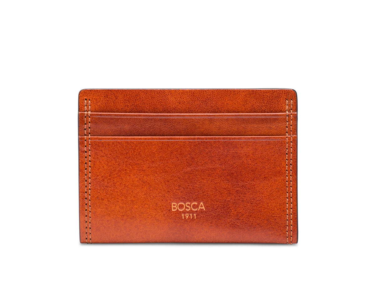 Bosca Dolce Weekend Wallet with Guitar Pick Pocket Amber
