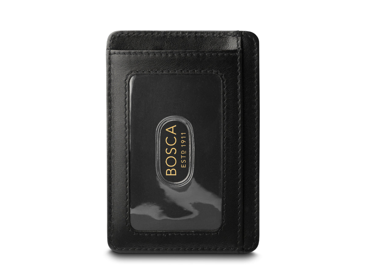 Bosca Nappa Vitello 7 Pocket I.D. Card Case -RFID Black