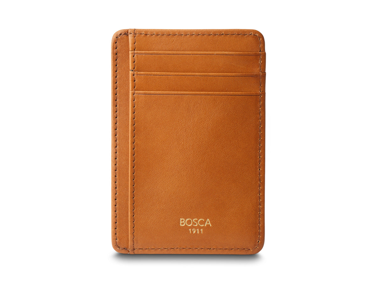 Bosca Old Leather 7 Pocket I.D. Card Case -RFID Saddle