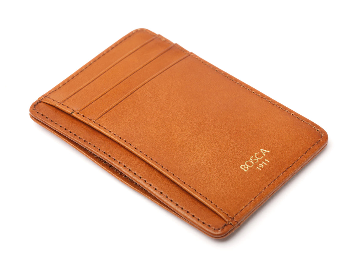 Bosca Old Leather 7 Pocket I.D. Card Case -RFID Saddle