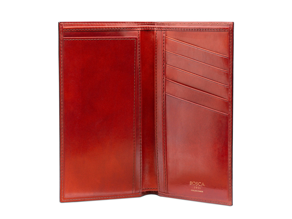 Bosca Old Leather Italia Coat Pocket Wallet Cognac