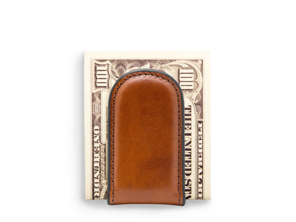 Bosca Old Leather Magnetic Money Clip Cognac