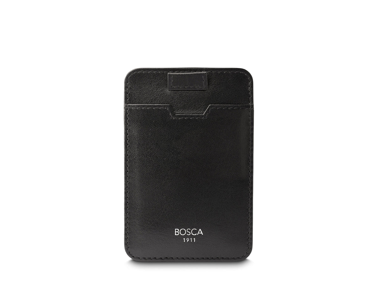 Bosca Nappa Vitello Pull Tab Card Case Black