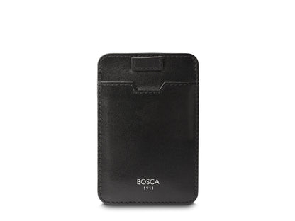 Bosca Nappa Vitello Pull Tab Card Case Black