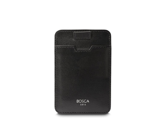 Bosca Nappa Vitello Pull Tab Card Case Black