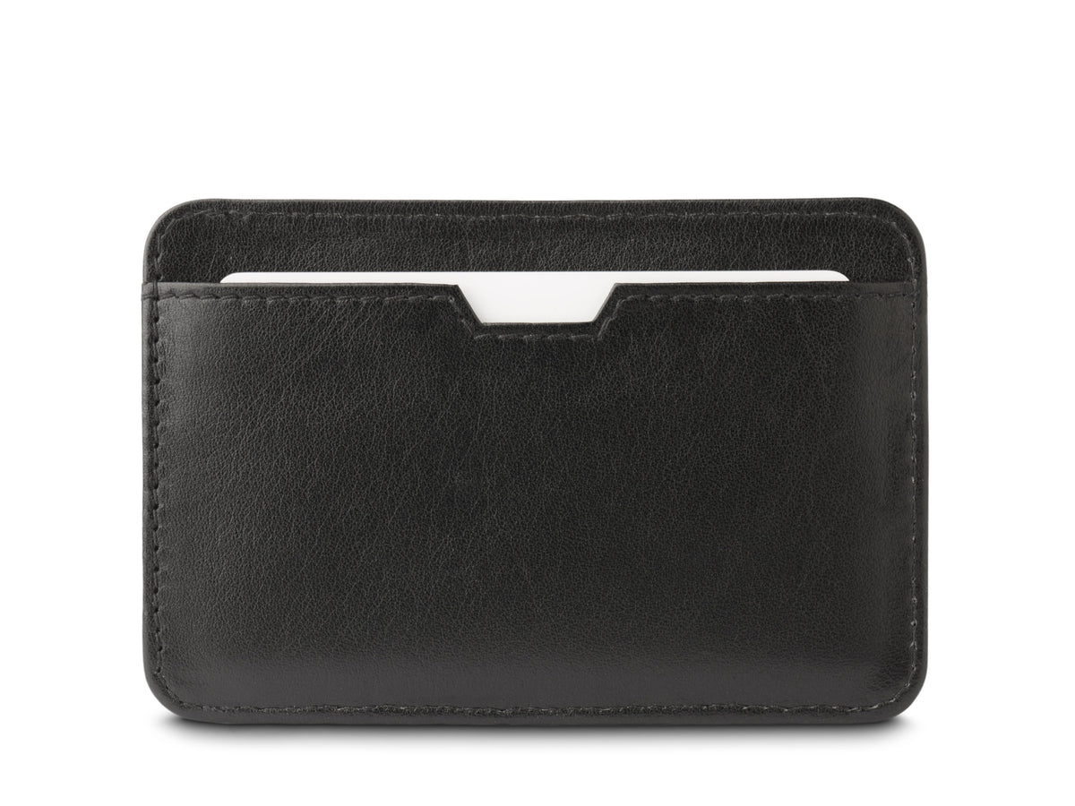 Bosca Nappa Vitello Pull Tab Card Case Black
