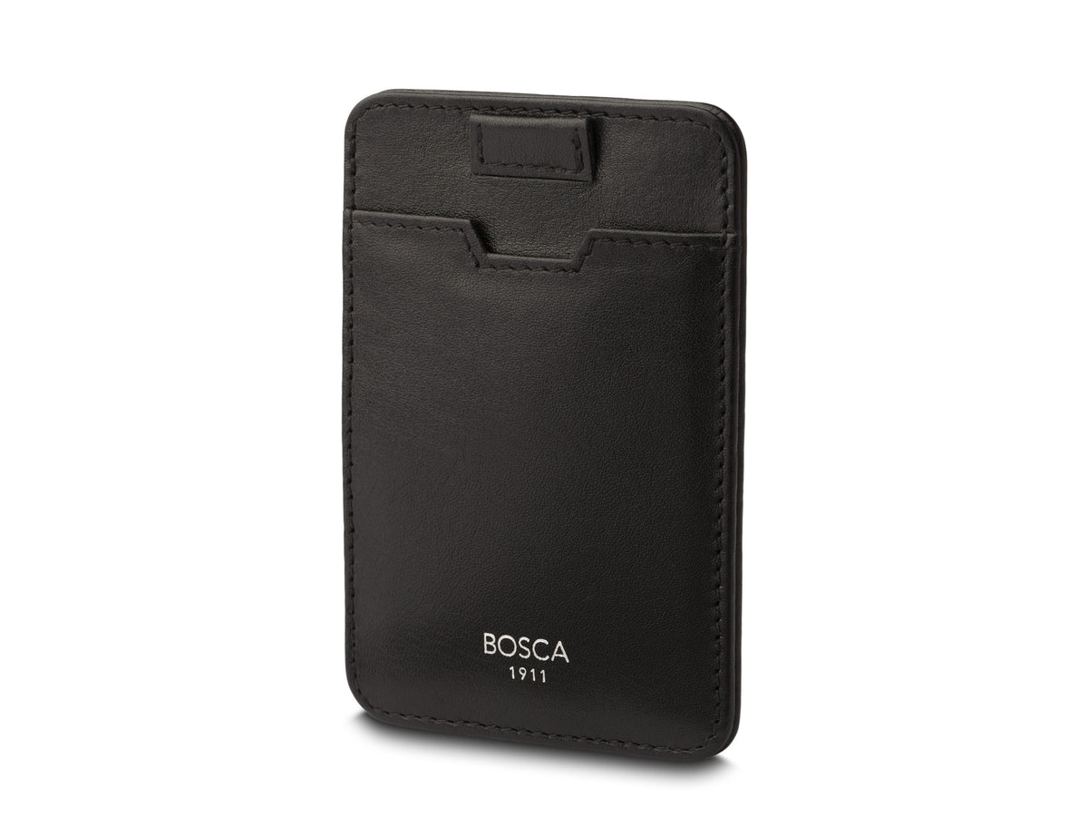 Bosca Nappa Vitello Pull Tab Card Case Black