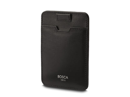 Bosca Nappa Vitello Pull Tab Card Case Black
