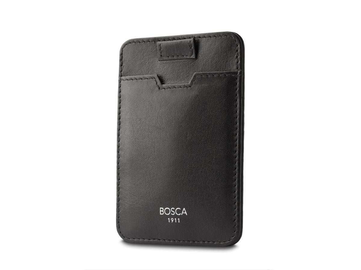 Bosca Nappa Vitello Pull Tab Card Case Black