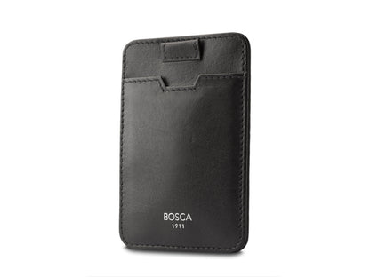 Bosca Nappa Vitello Pull Tab Card Case Black