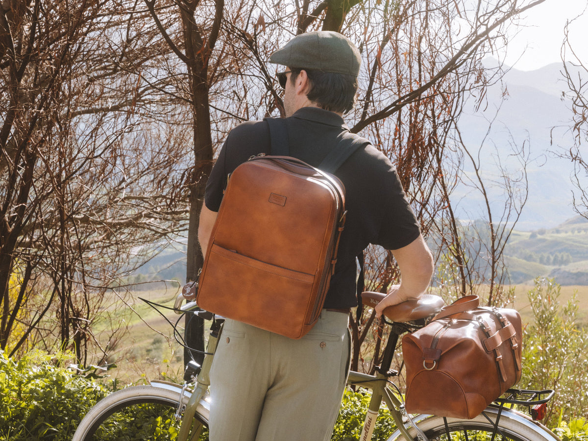 Bosca Dolce Italia Office Backpack  Amber